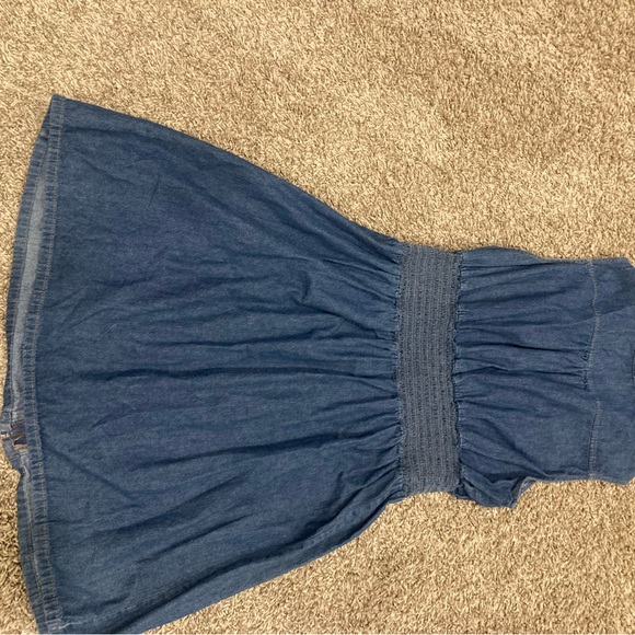 J. Gee sleeveless denim dress full zip front, mocked elastic waist likely a M Sz - Picture 13 of 16